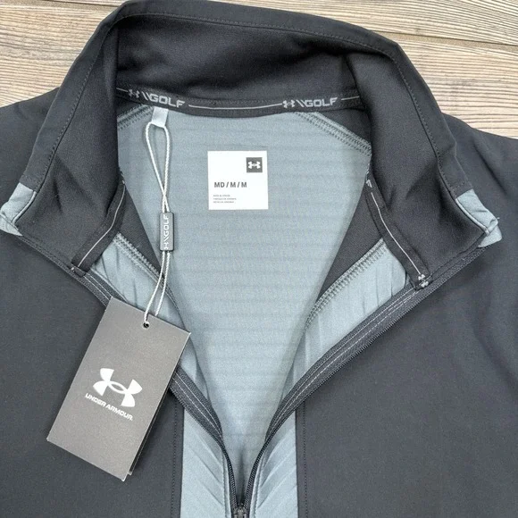 Under Armour Gray Vest UA Storm Daytona Golf Water Repellent Mens Size Medium
